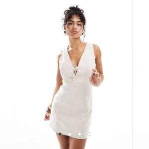 MNG 100% LINEN BLEND CREAM MINI SHIFT sz MED NWOT BLOGGERS FAVE MUST HAVE 2025!